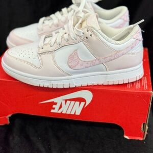 Nike Kids White and Light Pink Sneakers